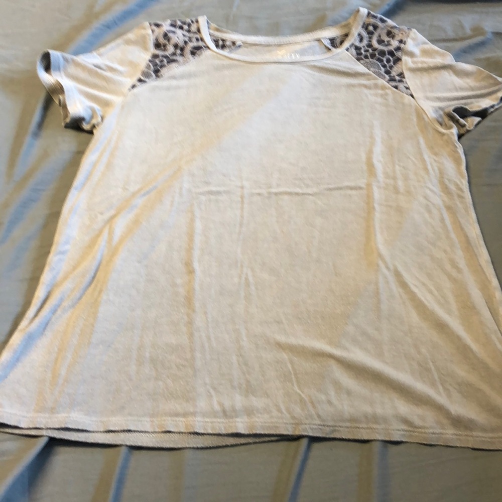 American Eagle Womens Soft & Sexy Lace Shoulder Top Gray XSmall
